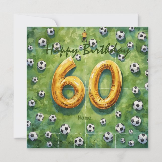 Fußball 60. Geburtstag Karte (Vorderseite)