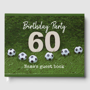 Fußball 60. Geburtstag mit Ball und Nummer sechzig Gästebuch