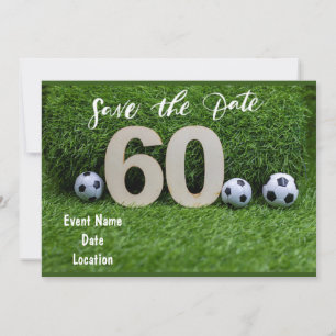 Fußball 60. Geburtstagskarte Save the Date Einladung