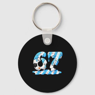 Fußball 67 Argentinien-Flagge Sechs Sieben Lustig  Schlüsselanhänger