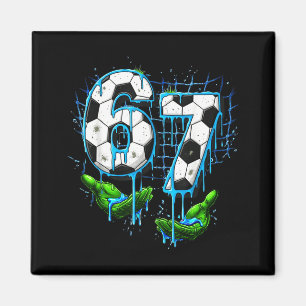 Fußball 67 Kinder Eis Drip Lustig Sechs Sieben Han Magnet
