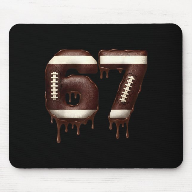 Fußball 67 Lustig Sechs Sieben 6 7 Meme  Mousepad (Vorne)