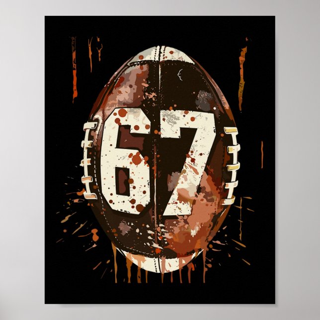 Fußball 67 Sechs Sieben Alpha Slang 6 7 Meme Kinde Poster (Vorne)