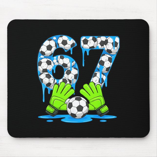 Fußball 67 Sechs Sieben Gen Alpha Meme Drip 67 Eis Mousepad (Vorne)