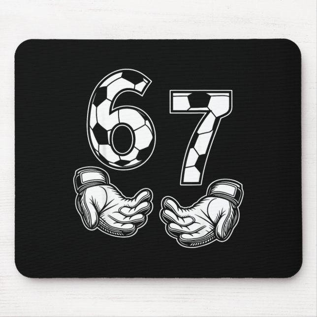 Fußball 67 Sechs Sieben Kostüm Fußballfans  Mousepad (Vorne)