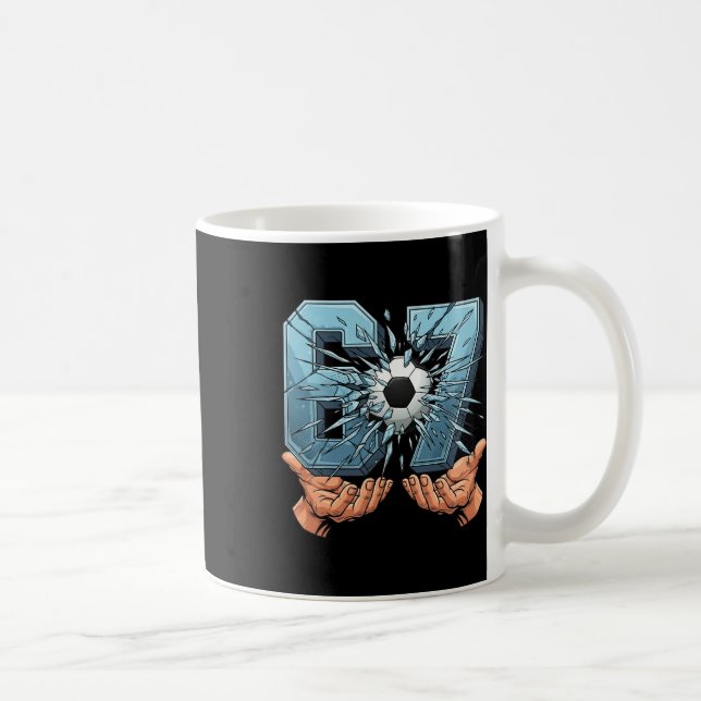Fussball 67 Sechs Sieben Lustiges Gen-Alpha-Meme  Kaffeetasse (Rechts)