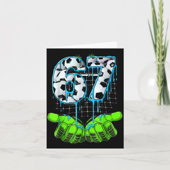 Fußball 67 Sechs Sieben Lustiges Gen Alpha Meme  Karte (Vorderseite)