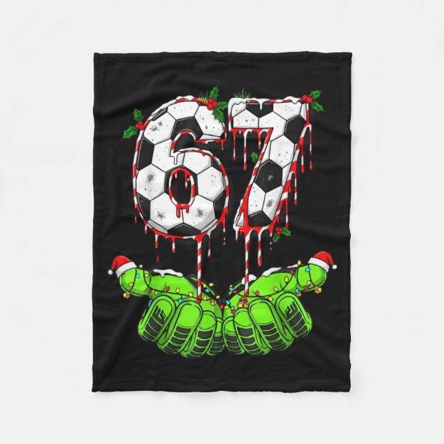 Fußball 67 Six Seven Lustiges Gen Alpha Meme Drip  Fleecedecke (Vorderseite)