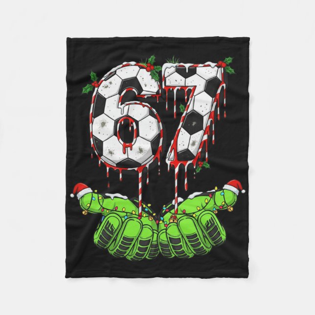 Fußball 67 Six Seven Lustiges Gen Alpha Meme Drip  Fleecedecke (Vorderseite)