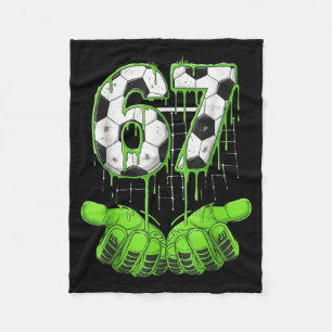 Fußball 67 Six Seven Lustiges Gen Alpha Meme Drip Fleecedecke