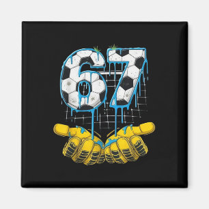 Fußball 67 Six Seven Lustiges Gen-Alpha-Meme-Drip- Magnet