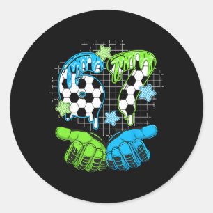 Fußball 67 Six Seven Lustiges Gen Alpha Meme Drip  Runder Aufkleber