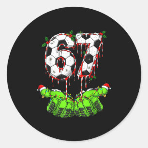 Fußball 67 Six Seven Lustiges Gen Alpha Meme Drip  Runder Aufkleber