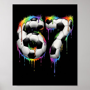 Fußball 67 Six Seven Lustiges Gen Alpha Meme Regen Poster
