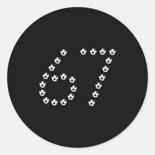 Fußball 67 Zahlen-Grafik _ Sportstrikot Sechs Sieb Runder Aufkleber
