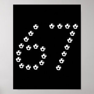 Fußball 67 Zahlengrafik _ Sporttrikot Sechs Sieben Poster
