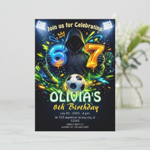 Fußball 6–7 Meme Geburtstag Fußball-Thema Einladung
