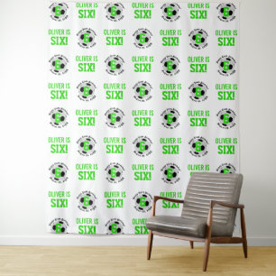 Fußball 6. Geburtstag Jungen   Step & Repeat Hinte Wandteppich