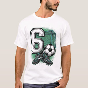 Fußball 6. Geburtstag Vintage Gravur Shirt Design