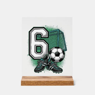 Fußball 6. Geburtstag Vintage Gravur Shirt Design Acrylschild