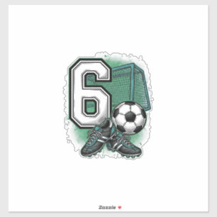 Fußball 6. Geburtstag Vintage Gravur Shirt Design Aufkleber