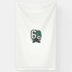 Fußball 6. Geburtstag Vintage Gravur Shirt Design Banner