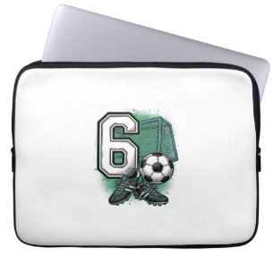 Fußball 6. Geburtstag Vintage Gravur Shirt Design Laptopschutzhülle