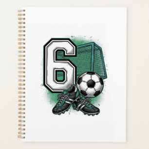 Fußball 6. Geburtstag Vintage Gravur Shirt Design Planer
