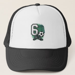 Fußball 6. Geburtstag Vintage Gravur Shirt Design Truckerkappe