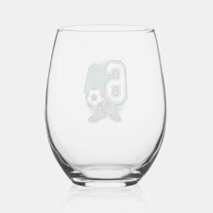 Fußball 6. Geburtstag Vintage Gravur Shirt Design Weinglas Ohne Stiel
