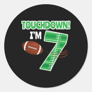 Fußball 7. Geburtstagsparty Spielball Lover Team Runder Aufkleber