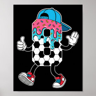 Fußball 8 Jahre alte Eiscreme tropft Jugend 8. Geb Poster