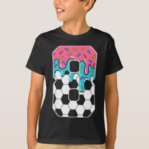 Fußball 8 Jahre alte Eiscreme tropft Jugend 8. Geb T-Shirt