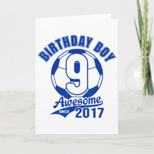 Fußball 9. Geburtstag Junge Kinder Sport Fußll Par Karte