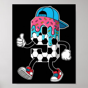 Fußball 9 Jahre alte Eiscreme-Tropf-Jugend 9. Gebu Poster