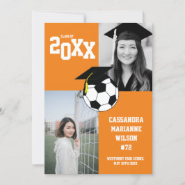 Fußball-Abschluss Sportankündigung Orange Einladung