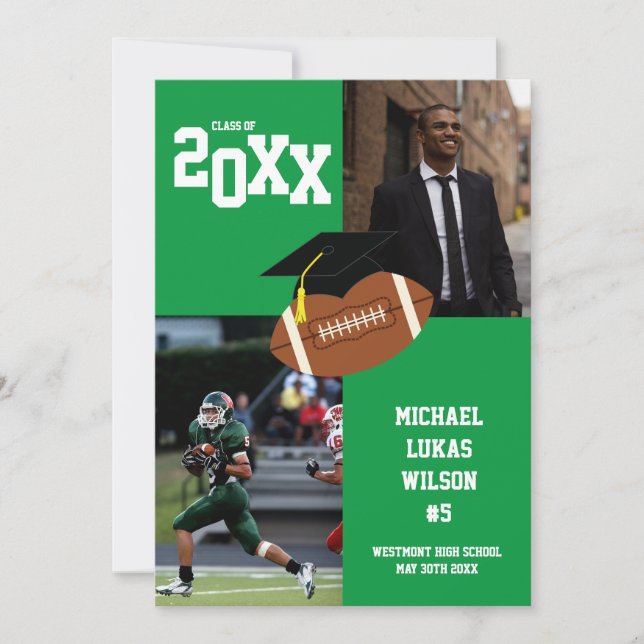 Fußball Abschluss Sportgrün Ankündigung (Vorderseite)