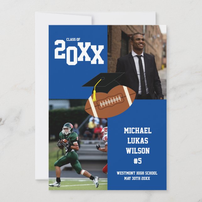 Fußball Abschluss Sports Blue Ankündigung (Vorderseite)