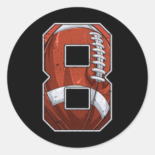 Fußball Achte 8. Geburtstag Junge Acht 8 Jahre alt Runder Aufkleber