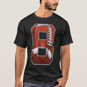 Fußball Achte 8. Geburtstag Junge Acht 8 Jahre alt T-Shirt