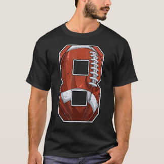Fußball Achte 8. Geburtstag Junge Acht 8 Jahre alt T-Shirt