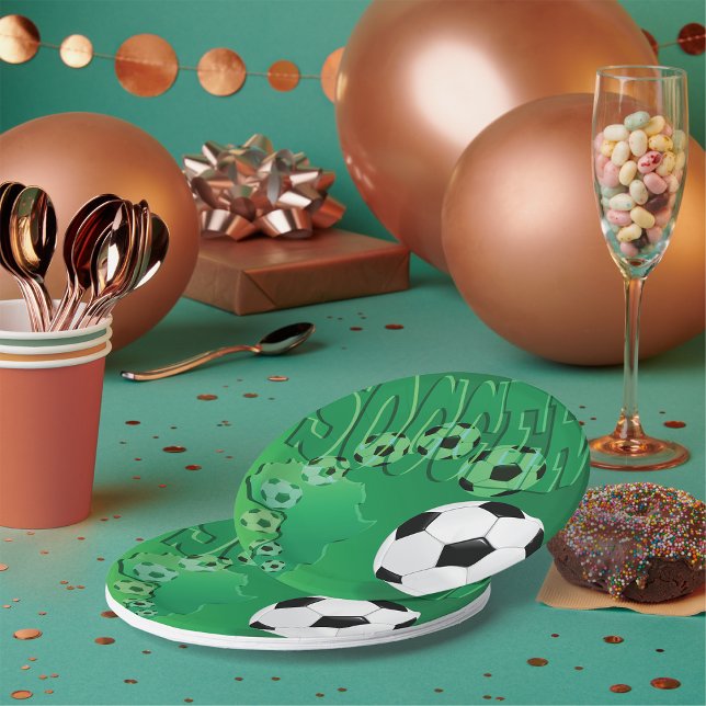 Fußball Afrika Bold Green Fußball Pappteller (Von Creator hochgeladen)