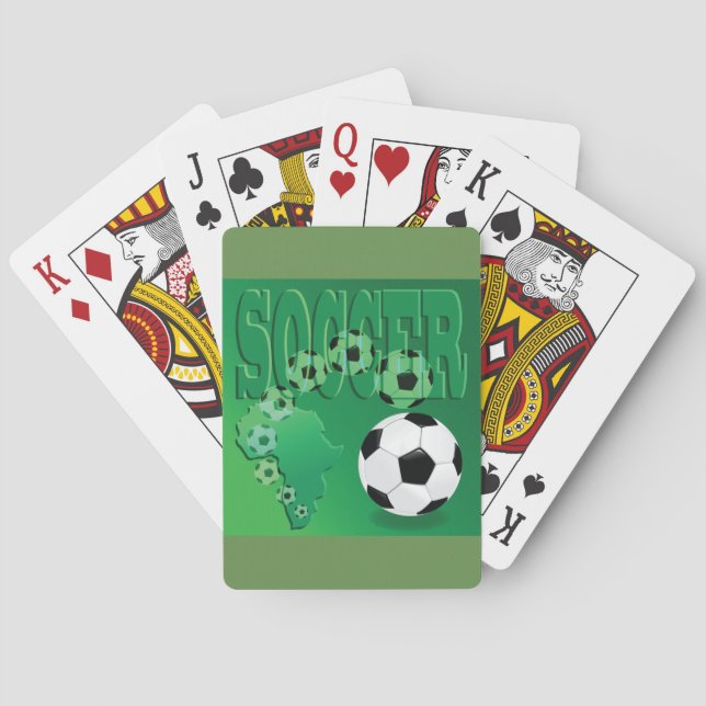 Fußball Afrika Bold Grün Fußball Spielkarten (Rückseite)