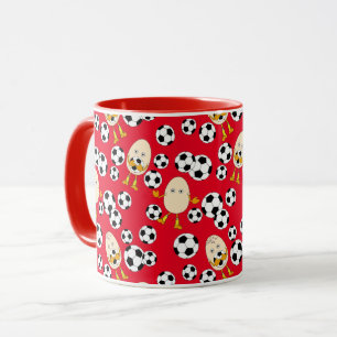 Fußball-Äghead-Muster Kaffeemaschine Tasse
