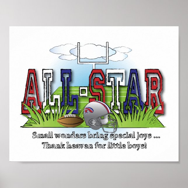 Fußball All-Star Boys Room Mauer Kunst Poster (Vorne)