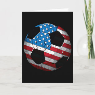 Fußball Amerikanische Flagge Süß 4. Juli Lustig Un Karte