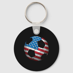 Fußball Amerikanische Flagge Süß 4. Juli Lustig Us Schlüsselanhänger