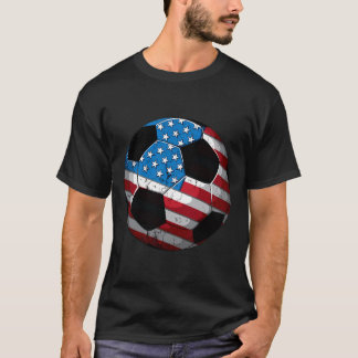 Fußball Amerikanische Flagge Süß 4. Juli Lustig Us T-Shirt