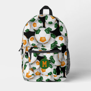 Fußball-Athleten monogramm grüne orangefarbene Klu Bedruckter Rucksack