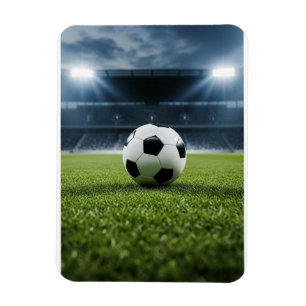 Fußball auf dem Grasfeld unter dem Licht des Stadi Magnet